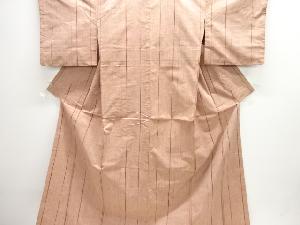 縞織出し手織り紬着物